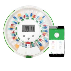 Smart Automatic Pill Dispenser with Alarms removebg preview
